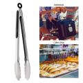 9/12/16 inch Stainless Steel BBQ Grilling Tongs Salad Food Clip Non-Slip Handle Bread Serving Tong Cooking Barbecue Clip Clamp. 