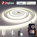 WiFi Tuya Zigbee Neon LED Light Strip 24V Waterproof Glow Neon Tape Dimmable For Under Cabinet Kitchen Bedroom Backlight Decor. 