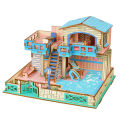 Handmade Wooden 3D Jigsaw Puzzle Game DIY Assembled Building Model Educational Early Childhood Toy for Kids Room Decoration . 