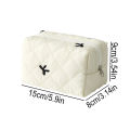 1pc Bowknot pencil case, with zipper portable stationery case storage bag ,study supplies large capacity fashionable pencil case.