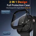 Case for Apple Watch 42mm 46mm 41mm 45mm 40mm 44mm Screen Protector Tempered Glass Bumper Cover for iWatch Series 10 9 8 7 6 SE. 