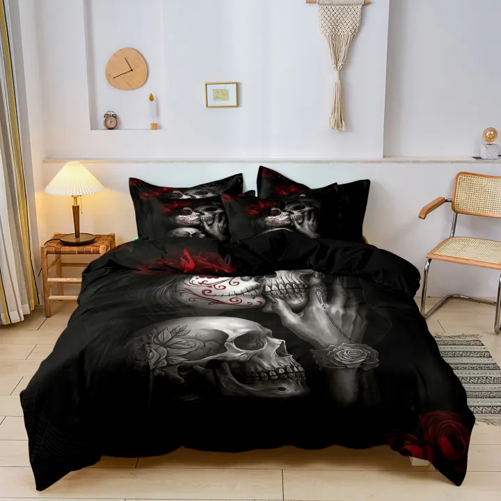 3Pcs%20Gothic%20Mexican%20Sugar%20Skull%20Woman%20Duvet%20Cover%20Bedding%20Set%20Floral%20&%20Skull%20Patterns%20-%20Ideal%20For%20Day%20Of%20The%20Dead%20Celebrations%20-%20Image%207