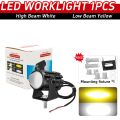 1PCS/2PCS 100W 30000LM Universal Motorcycle LED Headlight Dual Color ATV Scooter Driving Lamp Fog Light Auxiliary Spotlight Lamp. 