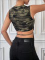 Summer Casual Sleeveless Tank Top Women's  Pattern Longer Front and Shorter Back Vest Suitable for Fitness and Sports. 
