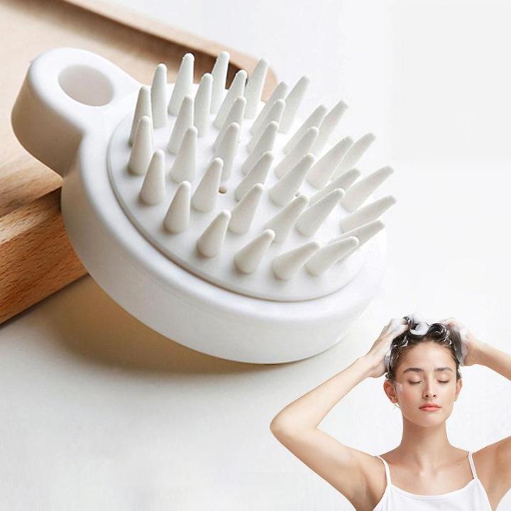 Silicone Scalp Massage Brush – Hair Wash Shampoo Comb & Head Scrubber | Anti-Dandruff Haircare Tool for Hair Growth, Bath & Shower | Soft Bristle Exfoliating Scalp Cleaner for Men & Women