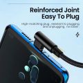 NNBILI Micro USB Cable 90 Degree USB Cable For S7 Android Smartphone Phone UsbC Cable 2.4A Fast Charging 1m/2m/3m.