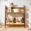 Bamboo Double Layer Rack 2-Tier Desktop Organizer Display Racks Office Stationary Office Storage Makeup Organizion for Vanity. 