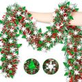 2M  Snowflake Tinsel Garland Xmas Tree Decoration  Metallic Twist Garland Ceiling Hanging New Year Party Decor. 