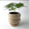 Indoor Beige Flower Planter Pot, Customise 3D Printed Unique Flower & Succulent Pot. 