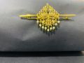 Gold plated kandyan (hansaputtu) Saree brooches with stones. 