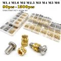 Brass Copper Embed Insert Nut Screw Kit Set M1.4M1.6 M2 M2.5 M3 M4 M5 M6 for Heat Melt Injection 3D Print Twill Knurled Thread. 