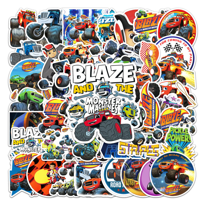 50 Piece Blaze and the Monster Machines Stickers Waterproof DIY For Phones Laptop Car Sticker Creative Home Decal