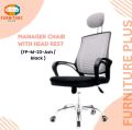 (FP-M-23-) Executive Office Chair V-Mesh Black/Ash Revolving Chair With Head Rest.