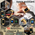 LIGE Men's Smart Watch With LED Flashlight 2.01-inch HD Screen Bluetooth Calling Heart Rate Monitor AI Voice Control Waterproof.