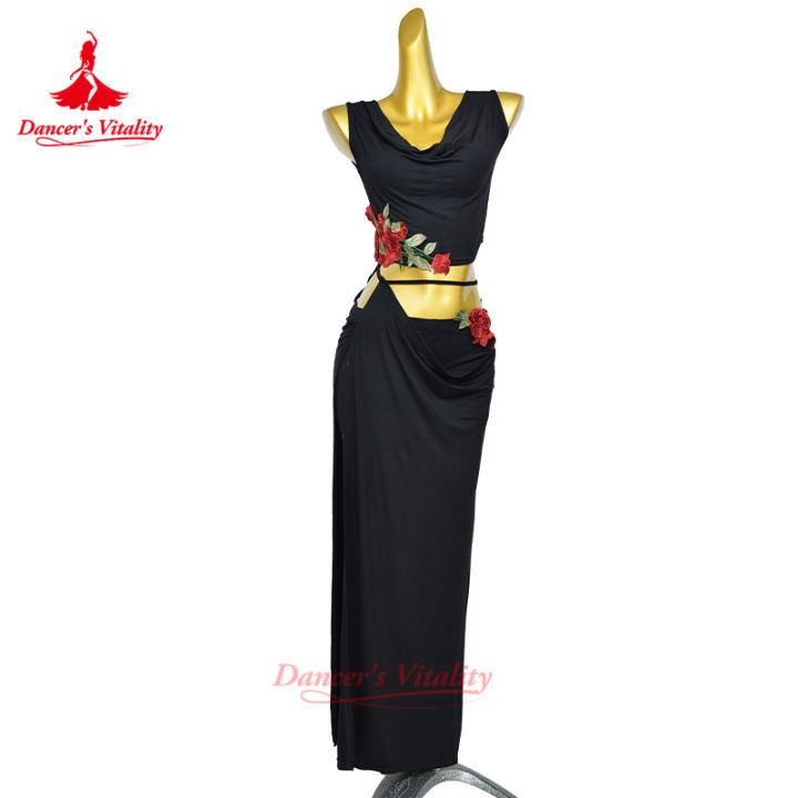 New Belly Dance Costume Set for Women's High end Rose Embroidery Practice Set Adult Oriental Dancing Clothing