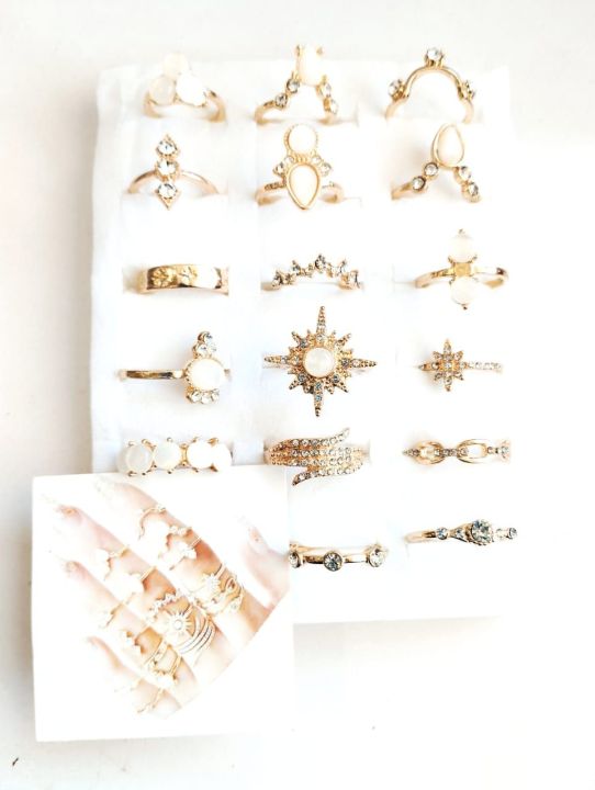 Unique Elegant 17 Diffrent styles Rings Pack | Daraz.pk