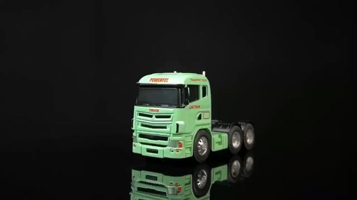 Scale 1:64 Container Alloy Trailer Model Toy Car Diecast Metal Movable Joint Pull Back Rescue Engineering Vehicles s for Kid