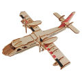 DIY Wooden 3D Fighter Jigsaw Puzzle Kit Handmade Airplane Model Assembly Toy for Children Kids Flying Plane Craft . 