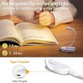 Mini LED Book Night Light Adjustable Clip 360° Flip Study Eye Protection Lamp Rechargeable 3 Color For Travel Bedroom Reading. 