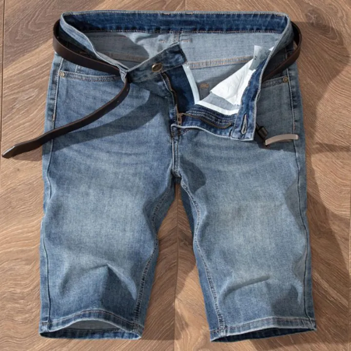 5%20Models%20Summer%20Shorts%20Jeans%20Men%20Denim%20Pants%20Stretch%20Light%20Blue%20Fashion%20Design%20Men's%20Jeans%20Slim%20Straight%20Male%20Short%20Jeans%20Hombre%20-%20Image%205