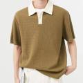Becoolman - Men's Polo Shirt, Loose Version, Waffle Fabric, Casual T-Shirt, Fashion Color Matching, Vintage Trend, Simple and Easy to Match.. 