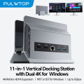 PULWTOP USB-C Laptop Docking Station Dual Monitor, 11 in 1 Vertical USB C Dock Stand with USB A 2.0, 2*USB-A 5Gbps for Laptops. 