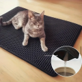 Double Layer Honeycomb Design Cat Litter Trapping Mat, Non-slip Washable Cat Cleaning Mat For Pet Toilet Kennel Litter Box. 