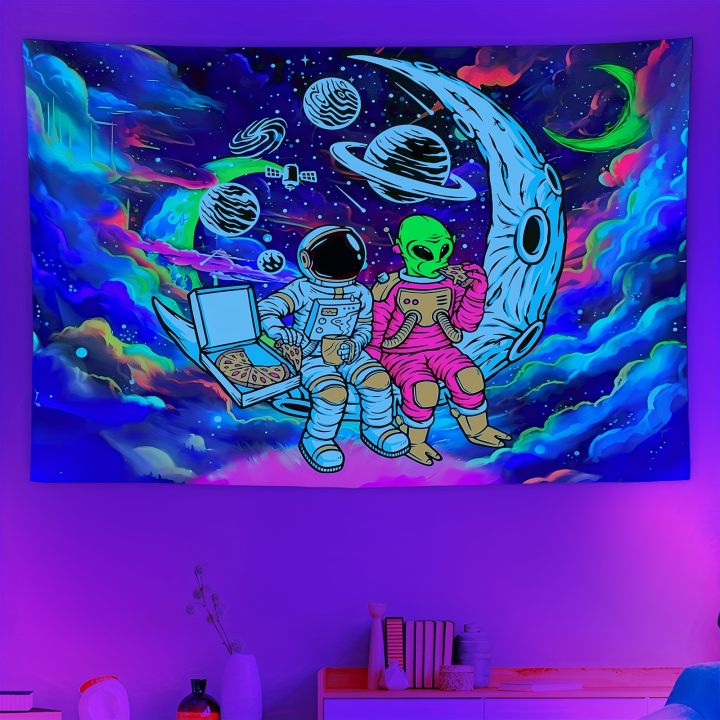 VIKAMA%20Dream%20Sky%20Wanderings%20With%20Alien%20Print%20Tapestry,%20For%20Living%20Room,%20Bedroom,%20And%20Outdoor%20Party%20Home%20Decor%20Wall%20Hanging%20-%20Image%204