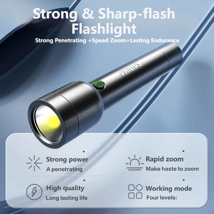 Philips%20LED%20Flashlight%20With%20USB%2018650%20Rechargeable%20Battery%204%20Lighting%20Modes%20Waterproof%20Outdoor%20Camping%20Self%20Defense%20Flashlights%20-%20Image%205