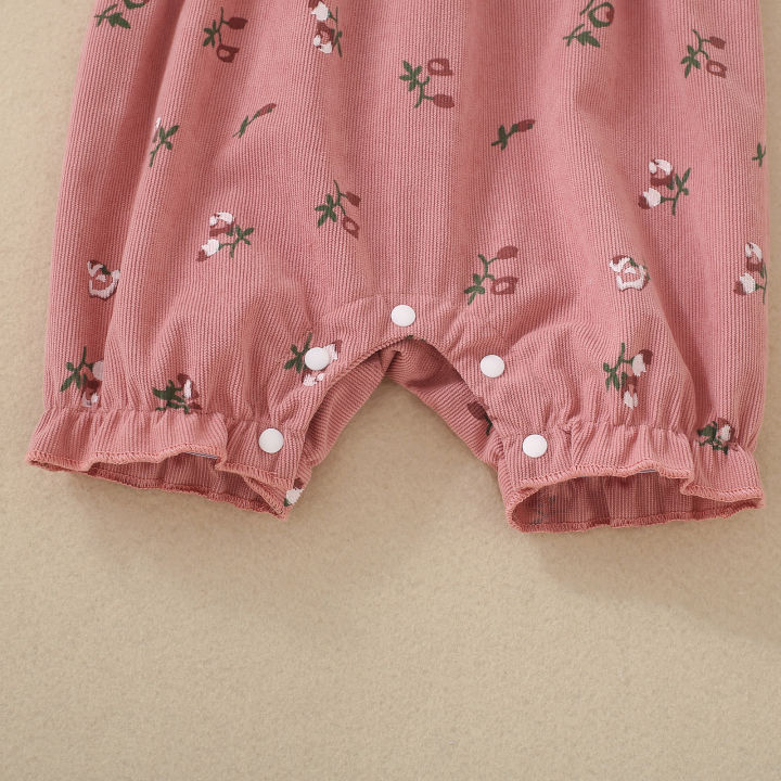 Summer%20female%20infant%20floral%20print%20short-sleeved%20overalls%20and%20bow%20headgear%20-%20Image%205
