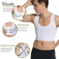 Men Body Shaper Slimming Chest Push Up Corset Compression Waist Trainer Building Sleeveless Vest Correct Posture Hooks Vest. 
