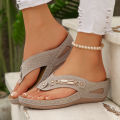 Summer Womens Orthopedic Sandals Orthopedic Flip-Flops with Arch Support Thick Sole Slippers Non-Slip for Daily Wear Beach.
