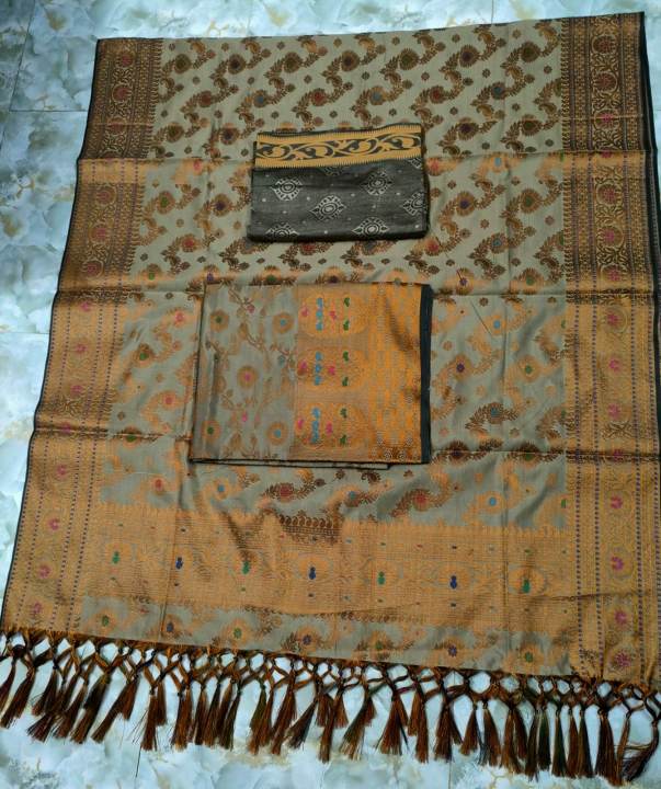 Soft%20Indian%20katan%203%20piece%20unstitched%20for%20women%20-%203%20Piece%20Dress%20-%20Image%203