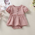 2026 female infant spring and summer triangular Romper multi-color short-sleeved Romper. 