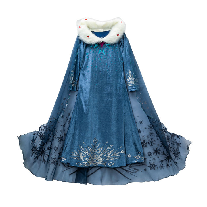 PRINCESSVALLEY Elsa Costume for Girl Elsa Dress Frozen Cosplay Outfit