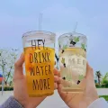 Glass Cup with Strew Juice drink jar. 