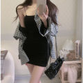 Women's Summer Solid Color Spaghetti Strap Sundress  Mini Camisole Dress Bodycon Sleeveless Black for Club Party. 