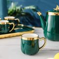 Fancy Coffee set bone china gold plated colored. 