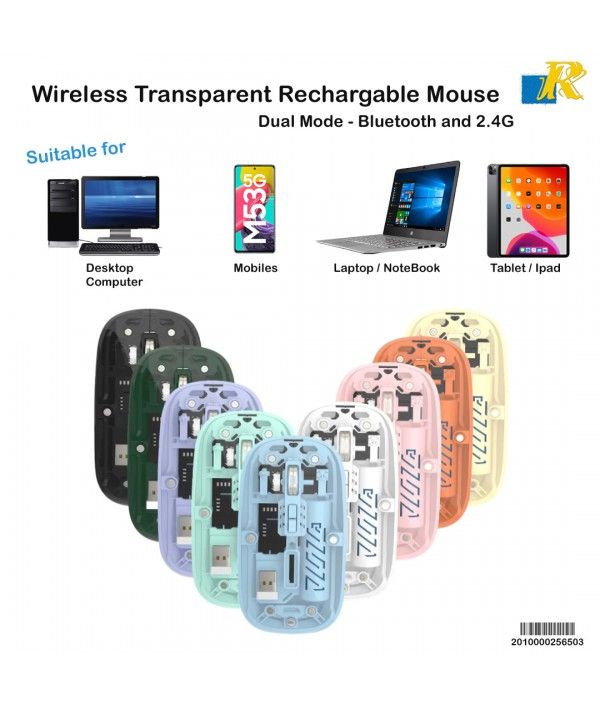 Rechargeable Transparent Mouse Crystal Magnetic Wireless Mouse With BT ...