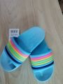 Small girls rainbow slippers, soft chappal very colorful, softy for kids girls, age 3 to 12. 