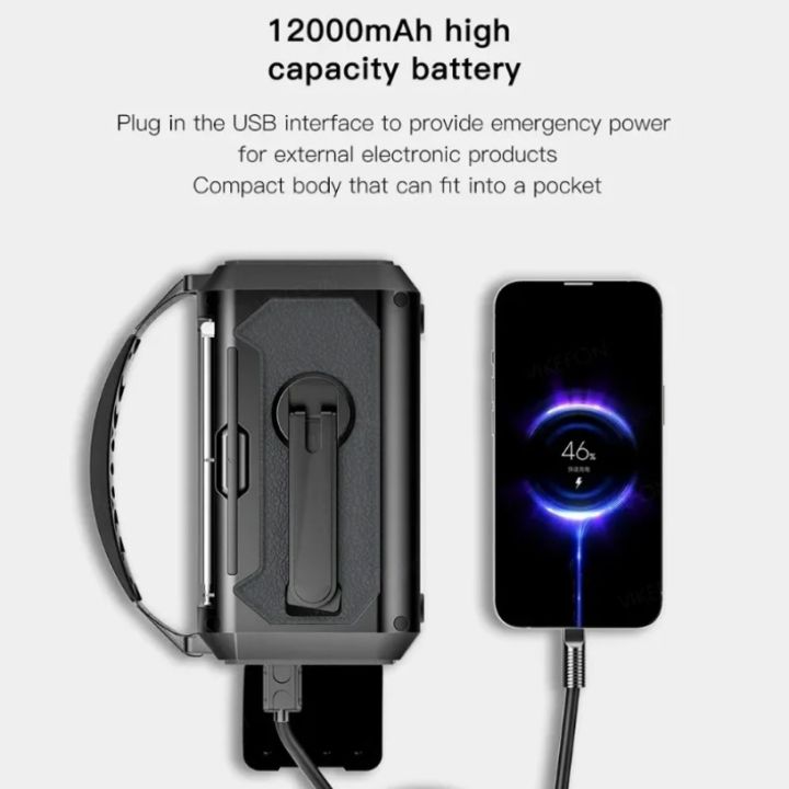 Portable%2012000mAh%20Emergency%20Radio%20AM/FM/NOAA%20Weather%20Radio%20Solar%20Hand%20Crank%20Radio%20Flashlight%20SOS%20Alarm%20Power%20Bank%20Reading%20Lamp%20-%20Image%204
