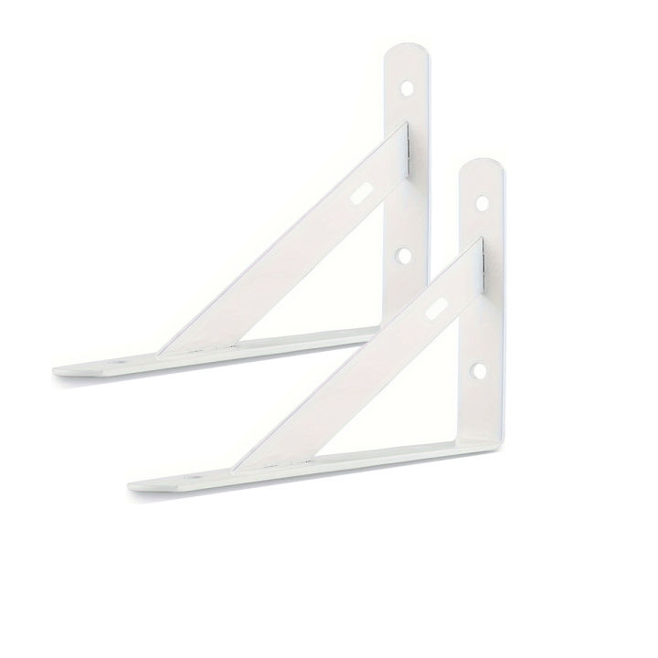 5.91x 3.74 inch 2 Pcs Heavy Duty Shelf Brackets , Floating Shelves White Triangle Shelf Brackets, 90 Degree Angle Wall Mounted