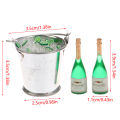 1Set 1/12 Dollhouse Beer IceCube Bucket Set Model Dollhouse Mini Bar Decorations Toys Dolls House Accessories.