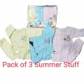 Winter/Summer Baby Clothes PACK OF 3 - Baby dress Newborn baby suit for  0-1 month /  Pack of 3 newborn baby 3 piece suit,  shirt pajam and cap - baby clothes. 