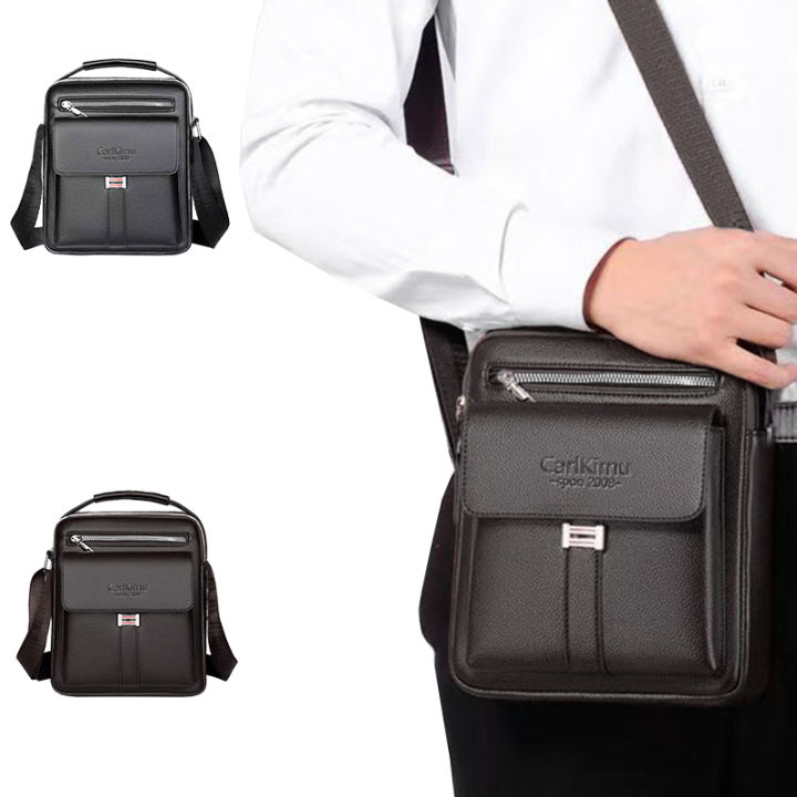 Men's Genuine Leather Crossbody Shoulder Bags High Quality Tote Fashion Business Man Messenger Bag Leather Bags Fanny Pack