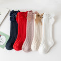 Summer Baby Girls Socks Toddlers Bow Long Sock Kids Knee High Soft Cotton Mesh Spanish Children Breathable Socks For 0-5Years.