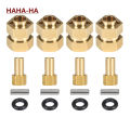 1Set Brass Hub Extenders 7mm Hex 1.0 Wheel Rims Adapter with Nuts for 1/24 RC Crawler SCX24 C10 Gladiator Bronco AX24 Upgrade. 