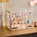 Pop Mart 3-Tier Acrylic Display Case - Dustproof Step Shelf for Anime Cars, Action Figures & Jewelry Organizer. 