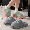 Fashion Women's Bow Slippers Winter Indoor Home Warm Non-Slip EVA Thick Bottom Couples Shoes Plush Soft Sole House Slides. 