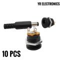 10PCS (5Pairs) 12V 3A 5.5 x 2.1mm Plastic Male Plugs DC022 DC Power Socket Female Jack Screw Nut Panel. 